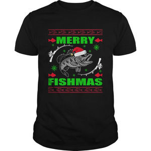 Merry Fishmas Funny Christmas Xmas For Fishers Tshirt